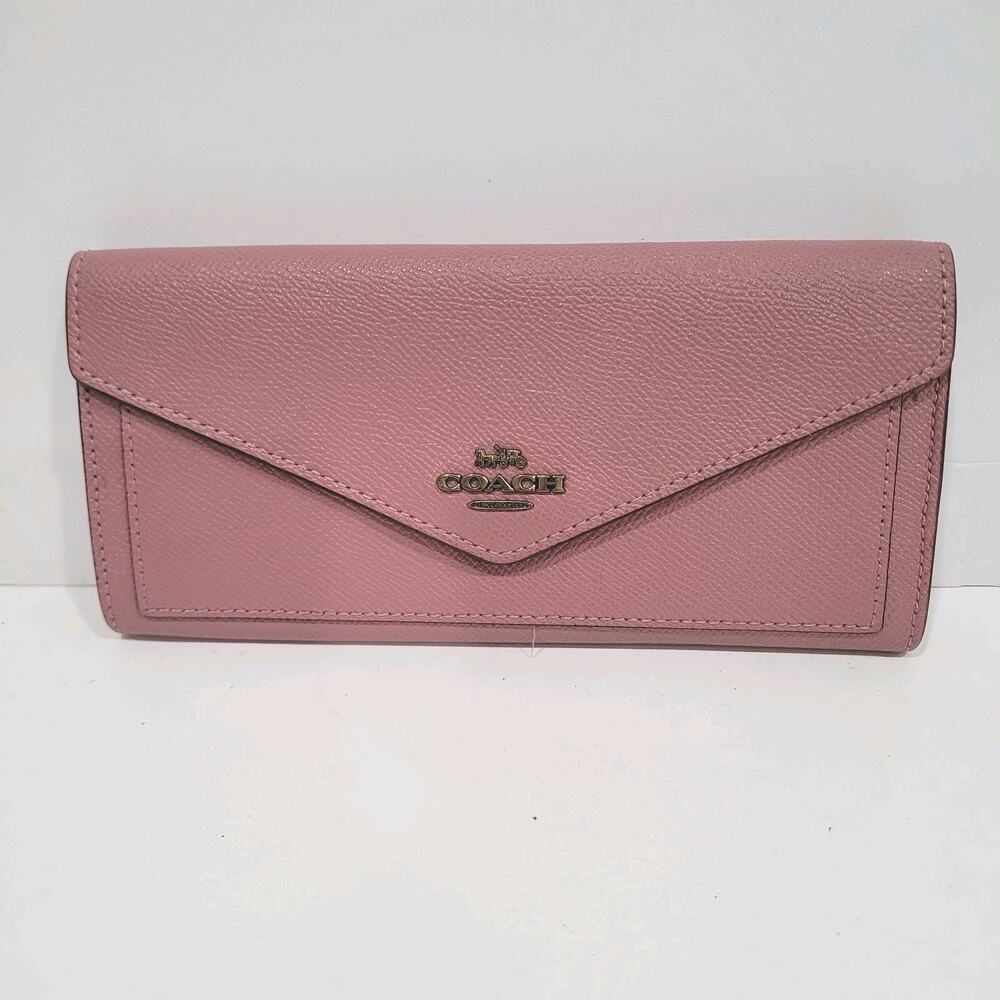 Coach Wallet Envelope Light Purple Large Card Bill Holder Long Modern Fair